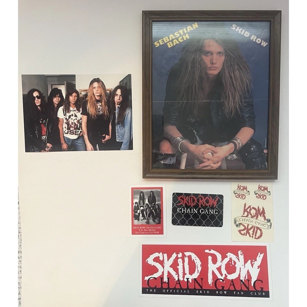 RARE Sebastian Bach Skid Row Memorabilia Tattoo Signed Photo Chain Gang Stickers